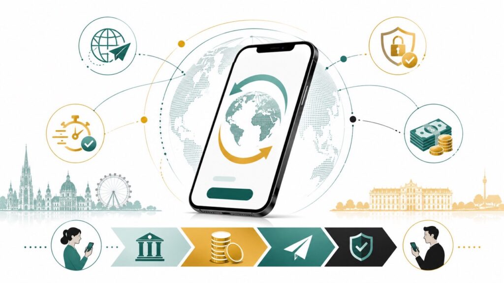 Die besten Geldtransfer-Apps in Österreich 2026 im Wien-Vergleich: Wise, Revolut, TransferGo, Remitly & Western Union im Check zu Gebühren, Tempo, Limits und Sicherheit – plus Tipps, wie Sie bei Auslandsüberweisungen sparen.