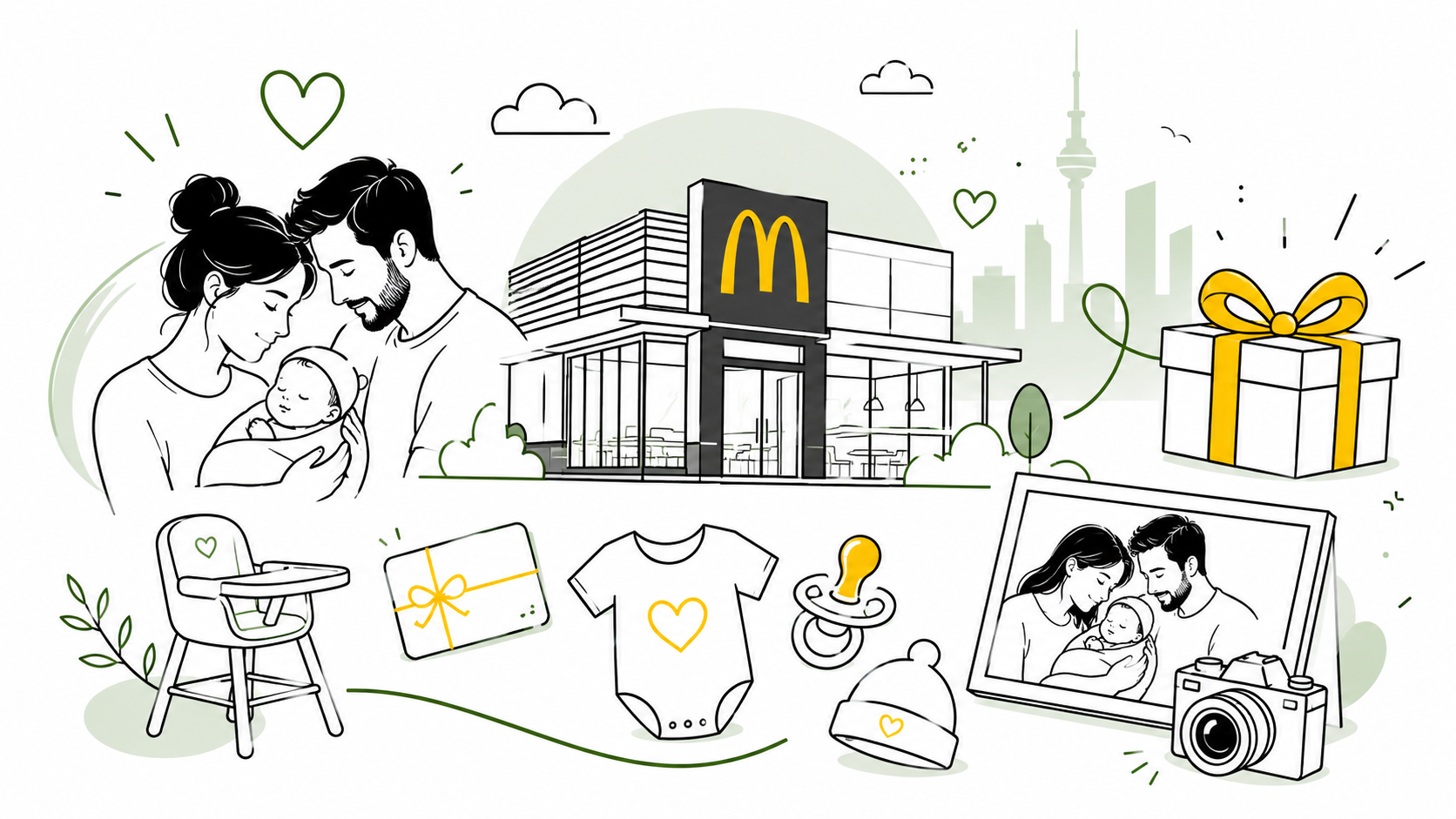 Baby im McDonald’s in Wien: Emily kam in einer Filiale in Simmering zur Welt. Jetzt überraschte McDonald’s die Familie mit Geburtstagsfeiern, Gutscheinen, Hochstuhl und Fotoshooting.