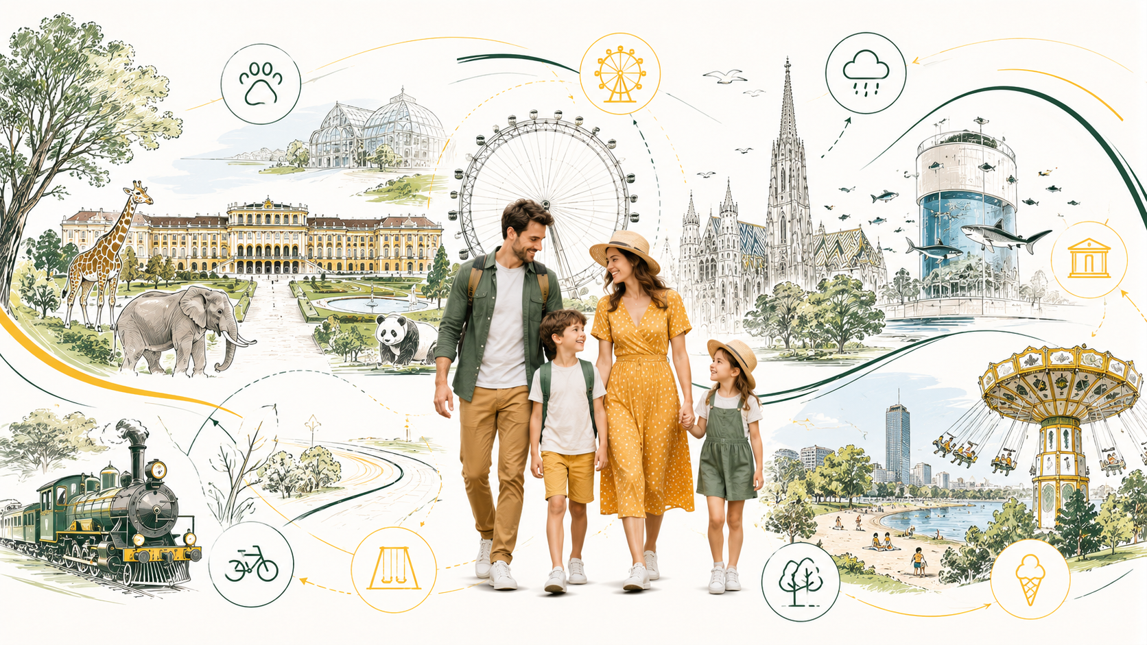 Wien mit Kindern: die besten Ausflugsziele für Familien – Zoo Schönbrunn, Prater, Museen, Haus des Meeres und Gratis-Tipps mit Preisen, Adressen, Öffnungszeiten und Anreise.