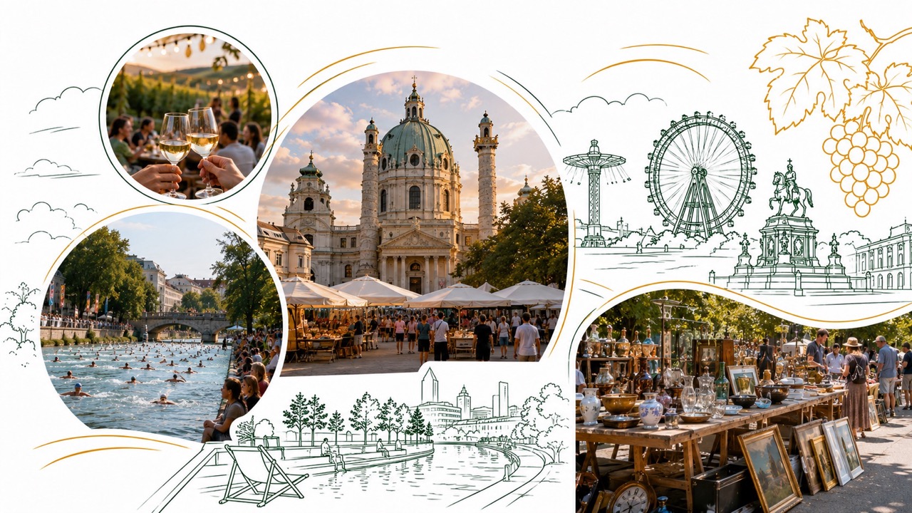 Wien am Wochenende 29./30. August 2026: Stammersdorfer Weintage, Liquid Market, Donaukanal-Schwimmparade, Film Festival, Flohmärkte, Bauernmärkte und Baden – Events mit Terminen, Orten und Preisen.