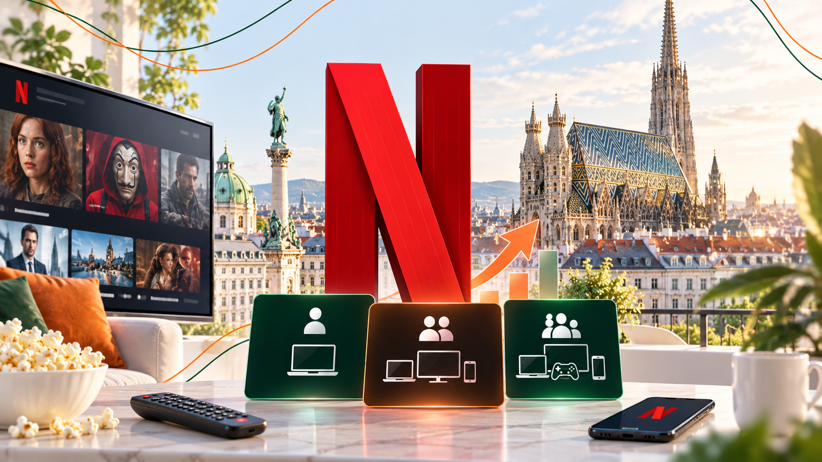 Netflix Preiserhöhung in Österreich: Basis kostet 10,99 Euro, Standard 15,99 Euro und Premium 21,99 Euro. Was sich 2026 in Wien ändert, wann Werbung kommt und was Kunden wissen müssen.