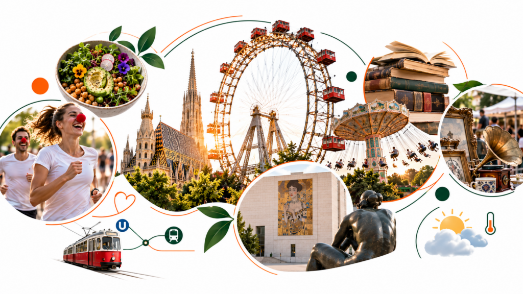 Wien am Sonntag, 20. September 2026: 260 Jahre Prater, Veganmania, Rote Nasen Lauf, Mistfest, Buchmarkt, Leopold Museum gratis und Flohmärkte – Zeiten, Preise, Öffis und Wetter.