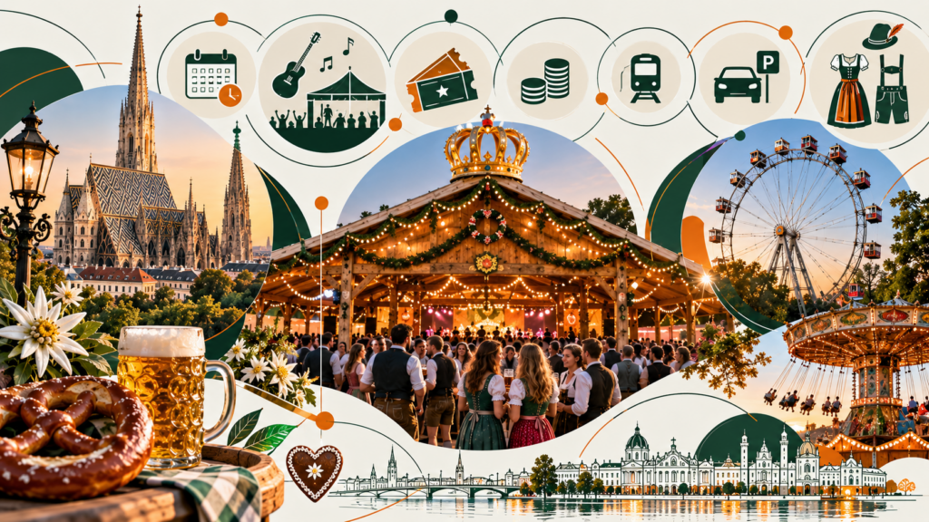 Kaiser Wiesn 2026 auf der Kaiserwiese im Wiener Prater vom 24. September bis 11. Oktober: drei Festzelte, fünf Almen, Wiesn Dorf, komplettes Abendprogramm mit Bands, Tickets, Preise und Anreise.