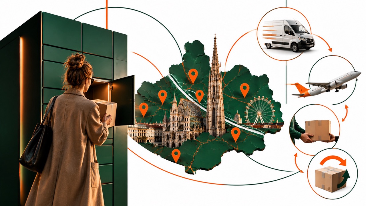 MYFLEXBOX Wien im Überblick: Standorte, Karte, Kosten sowie Abholung, Versand und Retoure mit UPS, DPD, GLS, DHL Express, FedEx und Österreichischer Post in Wien und Österreich. Stand September 2026.