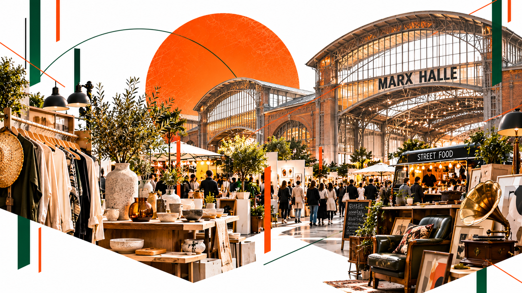 Edelstoff Herbstmarkt am 4. Oktober 2026 in Wien: Rund 170 Designer:innen, Street Food auf 1.000 m², Workshops, Vintage und Live-Musik in der Marx Halle von 11 bis 18 Uhr.